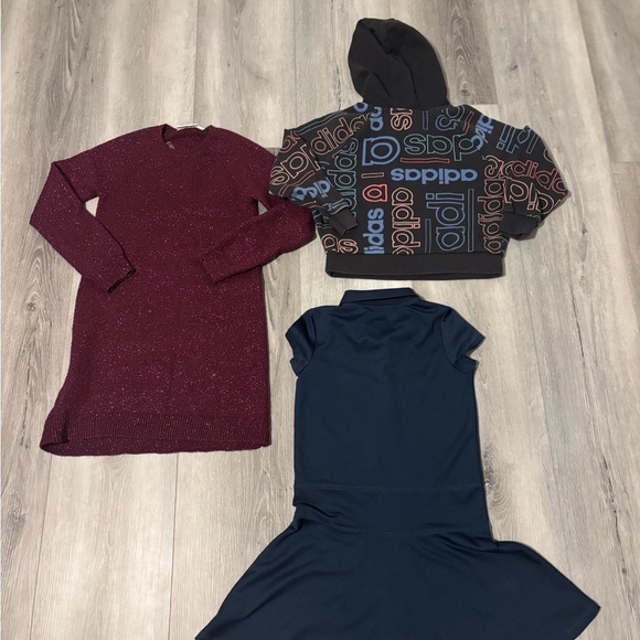 Girl’s angel wing sweater dress adidas sweater hoodie and uniform dress size 7-8 - Picture 2 of 5
